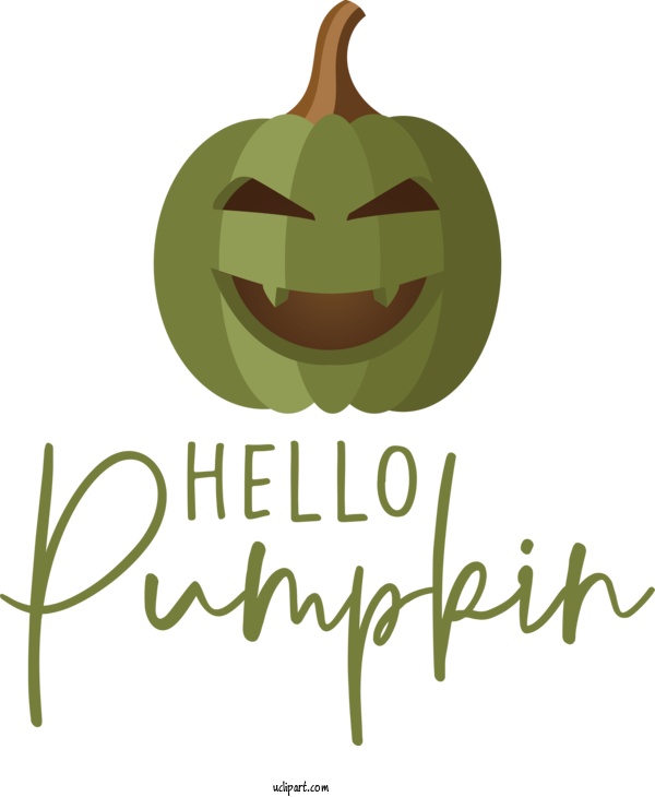Free Holidays Leaf Logo Text For HELLO PUMPKIN Clipart Transparent Background