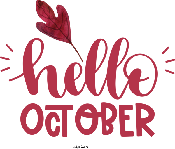 Free Holidays Flower Logo Petal For Hello October Clipart Transparent Background