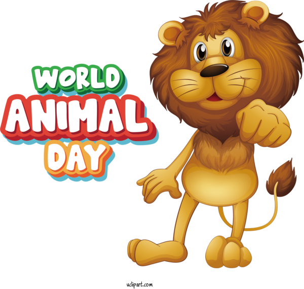 Free Holiday Lion Royalty Free Logo For World Animal Day Clipart Transparent Background