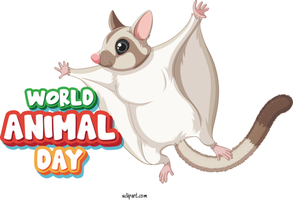 Free Holiday Sugar Glider Royalty Free For World Animal Day Clipart Transparent Background