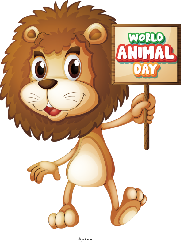 Free Holiday Lion Tiger Drawing For World Animal Day Clipart Transparent Background