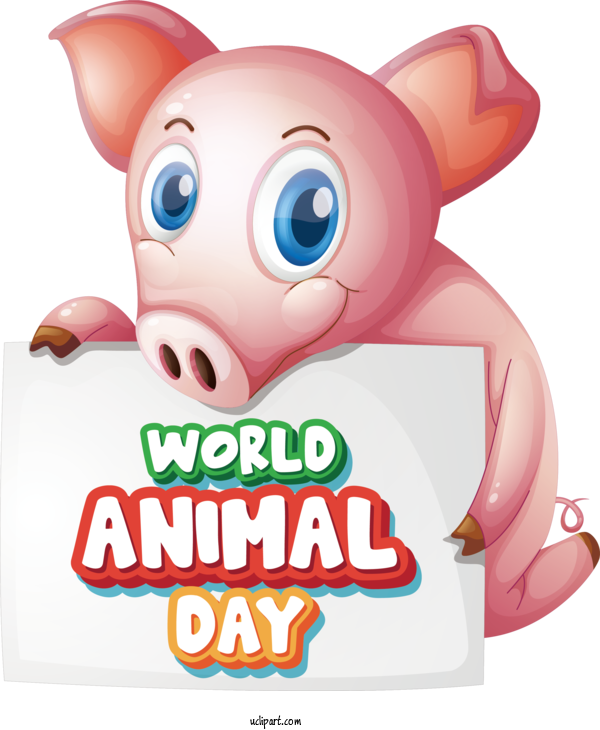 Free Holiday Duroc Pig Large White Pig Signage For World Animal Day Clipart Transparent Background