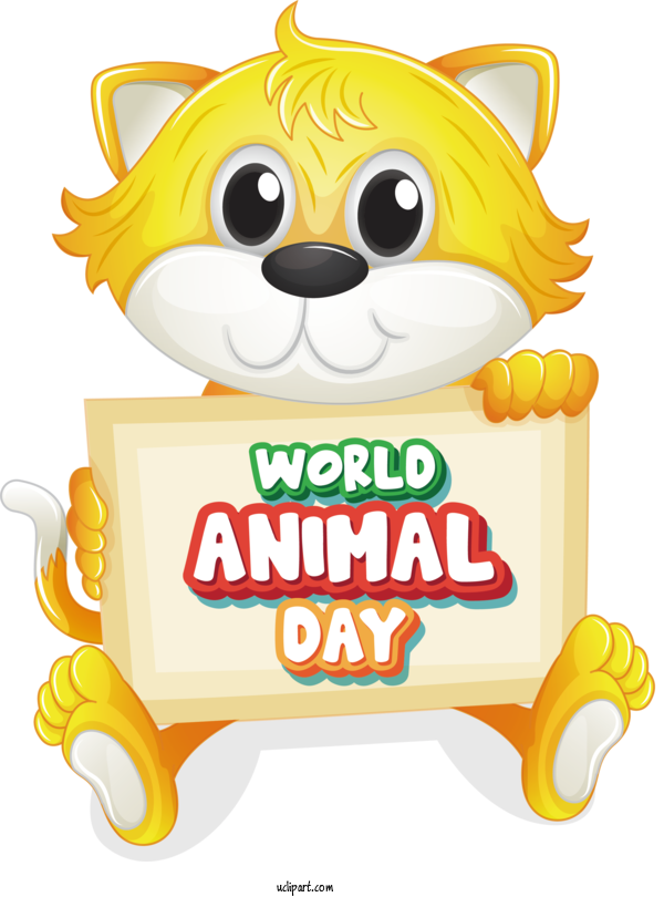 Free Holiday Cat Lion Kitten For World Animal Day Clipart Transparent Background