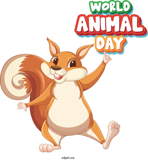 Free Holiday Squirrels Cartoon Drawing For World Animal Day Clipart Transparent Background
