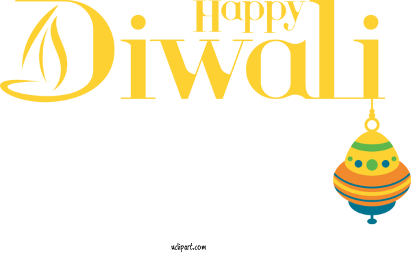 Free Holiday Logo Yellow Design For Happy Diwali Clipart Transparent Background