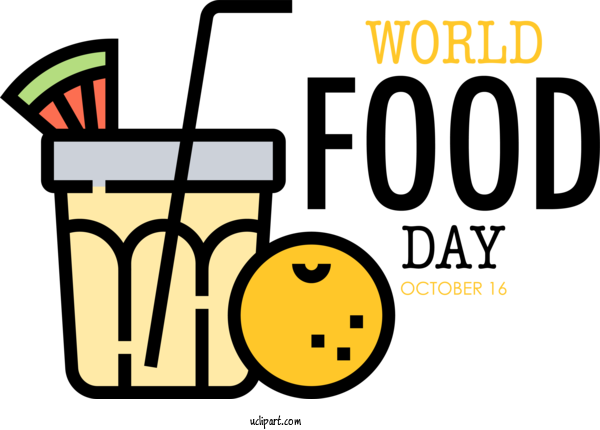 Free Holiday Logo Sign Yellow For World Food Day Clipart Transparent Background