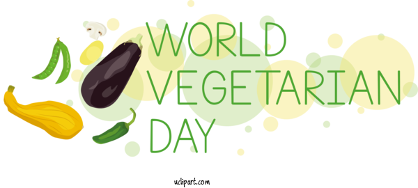 Free Holiday Logo Design Font For World Vegetarian Day Clipart Transparent Background