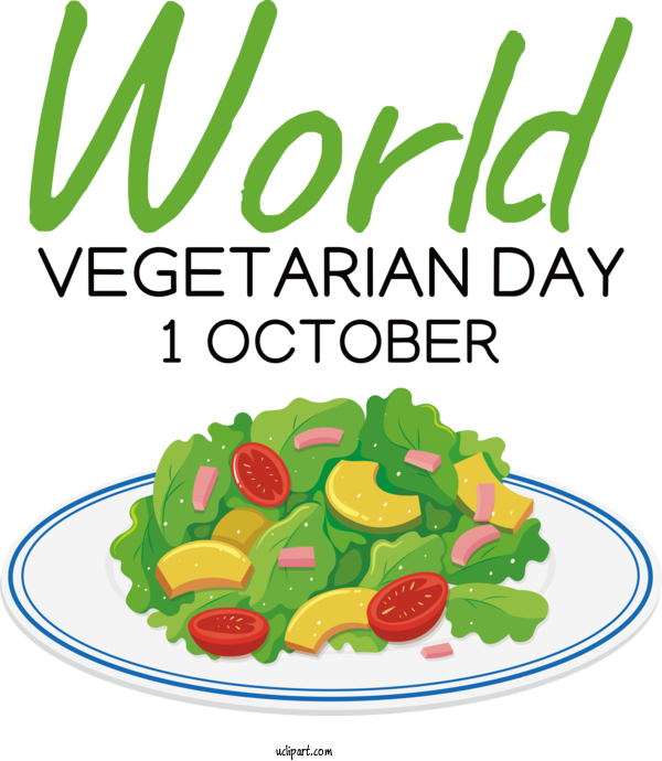 Free Holiday Dish Plate Vector For World Vegetarian Day Clipart Transparent Background