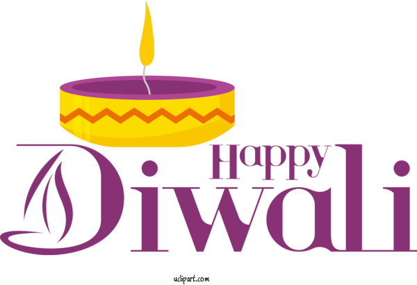 Free Holiday Logo Line Violet For Happy Diwali Clipart Transparent Background