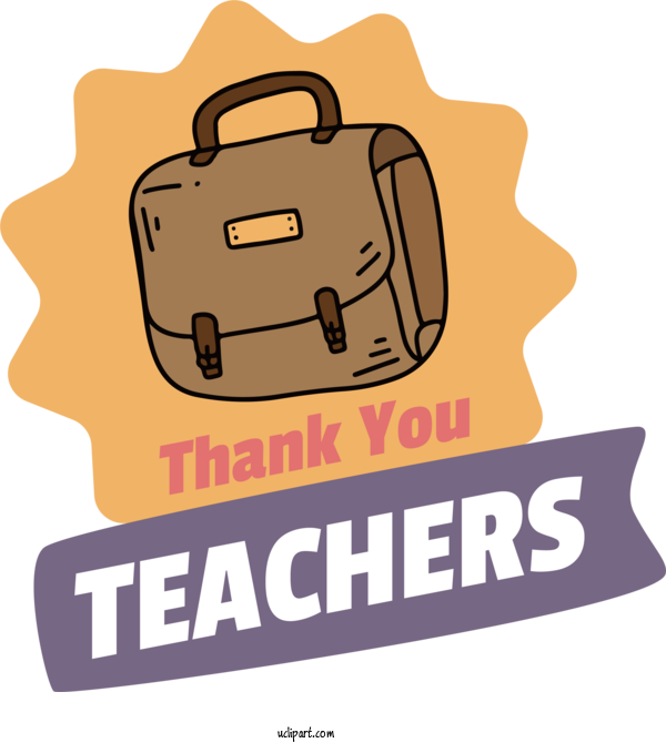 Free Holiday Logo Cartoon Design For Thank You Teachers Clipart Transparent Background