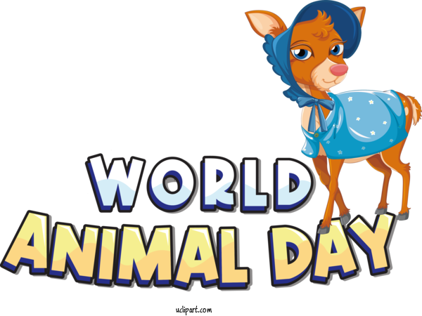 Free Holiday Logo Cartoon Text For World Animal Day Clipart Transparent Background