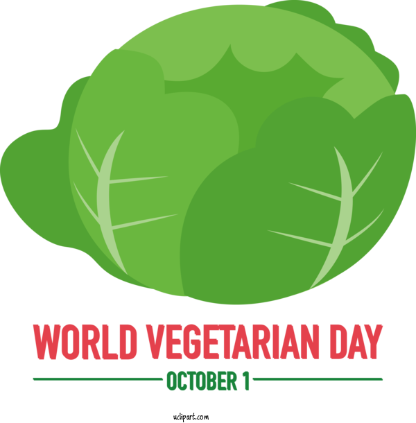 Free Holiday Leaf Leaf Vegetable Green For World Vegetarian Day Clipart Transparent Background