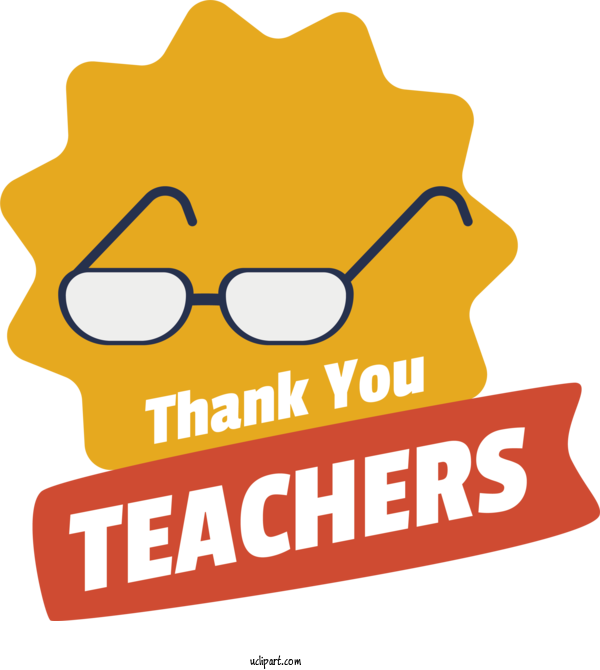 Free Holiday Human Logo Yellow For Thank You Teachers Clipart Transparent Background
