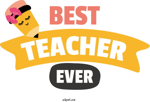 Free Holiday Design Human Logo For Best Teacher Ever Clipart Transparent Background