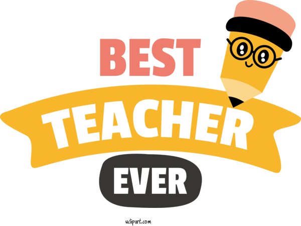 Free Holiday Human Logo Cartoon For Best Teacher Ever Clipart Transparent Background