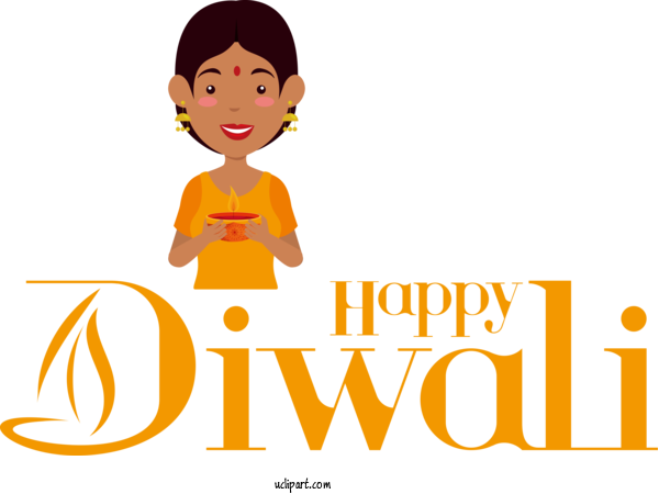 Free Holiday Logo Yellow Cartoon For Happy Diwali Clipart Transparent Background