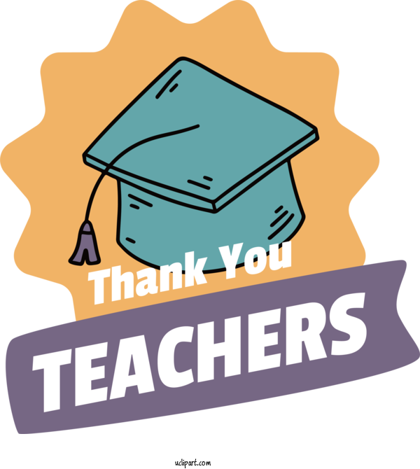 Free Holiday Design Logo Cartoon For Thank You Teachers Clipart Transparent Background