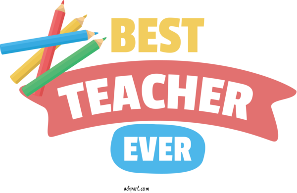 Free Holiday Logo Design Line For Best Teacher Ever Clipart Transparent Background