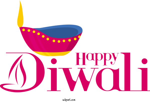 Free Holiday Logo Line Text For Happy Diwali Clipart Transparent Background