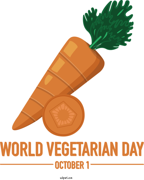 Free Holiday Vegetable Carrot Design For World Vegetarian Day Clipart Transparent Background