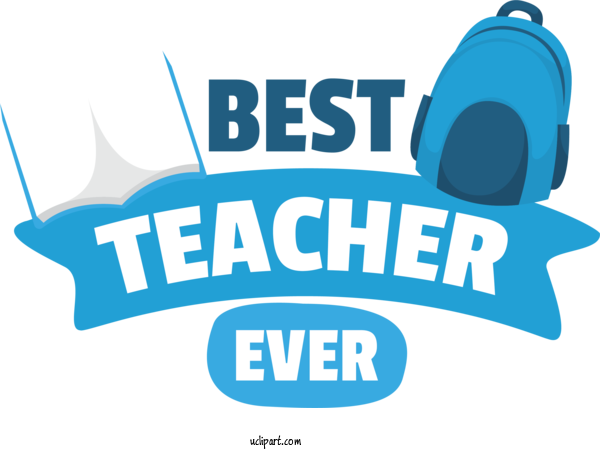 Free Holiday Logo Cartoon Design For Best Teacher Ever Clipart Transparent Background