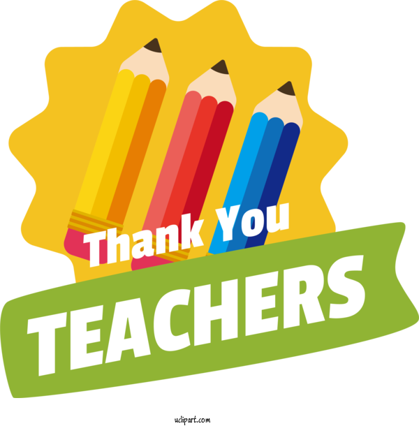 Free Holiday Logo Design Yellow For Thank You Teachers Clipart Transparent Background