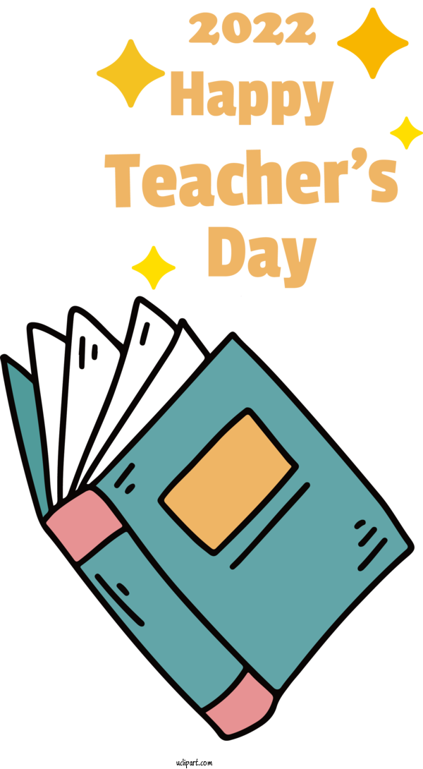 Free Holiday Design Yellow Line For Happy Teacher's Day Clipart Transparent Background