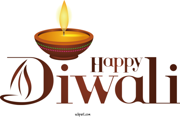 Free Holiday Logo Font Design For Happy Diwali Clipart Transparent Background