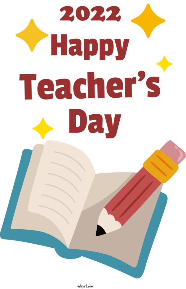 Free Holiday Line Design Text For Happy Teacher's Day Clipart Transparent Background