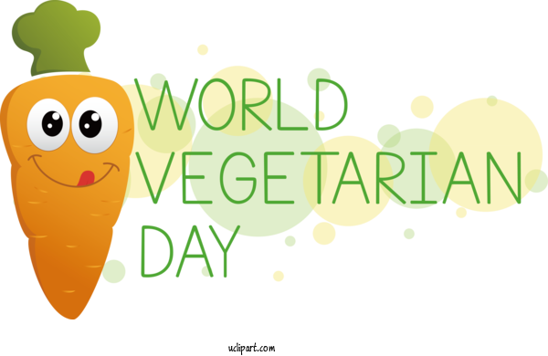 Free Holiday Logo Cartoon Green For World Vegetarian Day Clipart Transparent Background