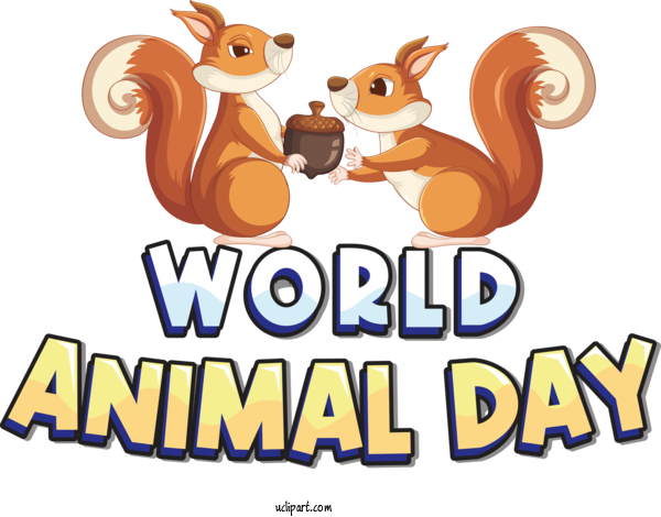 Free Holiday Rodents Cartoon Logo For World Animal Day Clipart Transparent Background