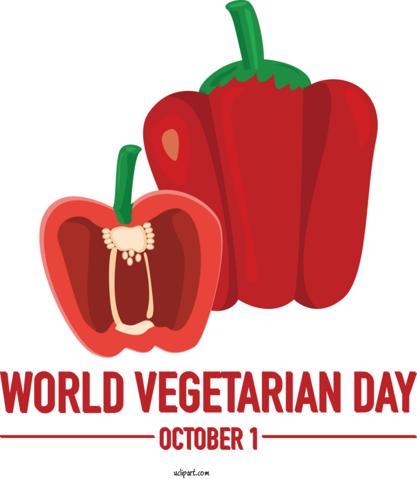 Free Holiday Chili Pepper  Logo For World Vegetarian Day Clipart Transparent Background