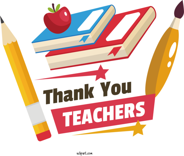 Free Holiday Logo Commodity Yellow For Thank You Teachers Clipart Transparent Background