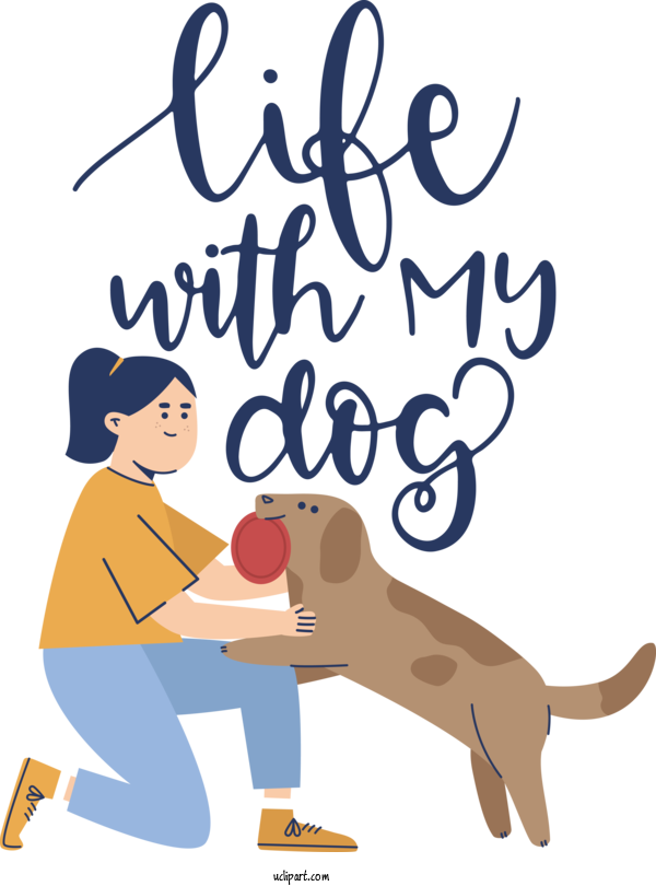 Free Holiday Dog Human Cartoon For Life With My Dog Clipart Transparent Background