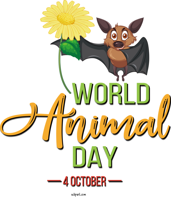 Free Holiday Logo Flower Cartoon For World Animal Day Clipart Transparent Background