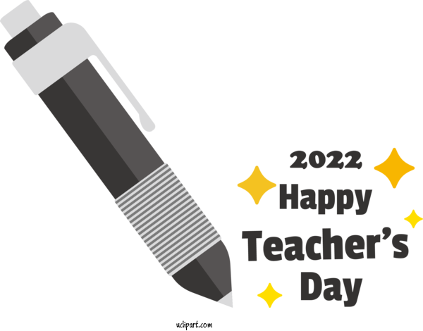 Free Holiday Office Supplies Design Pen For Happy Teacher's Day Clipart Transparent Background