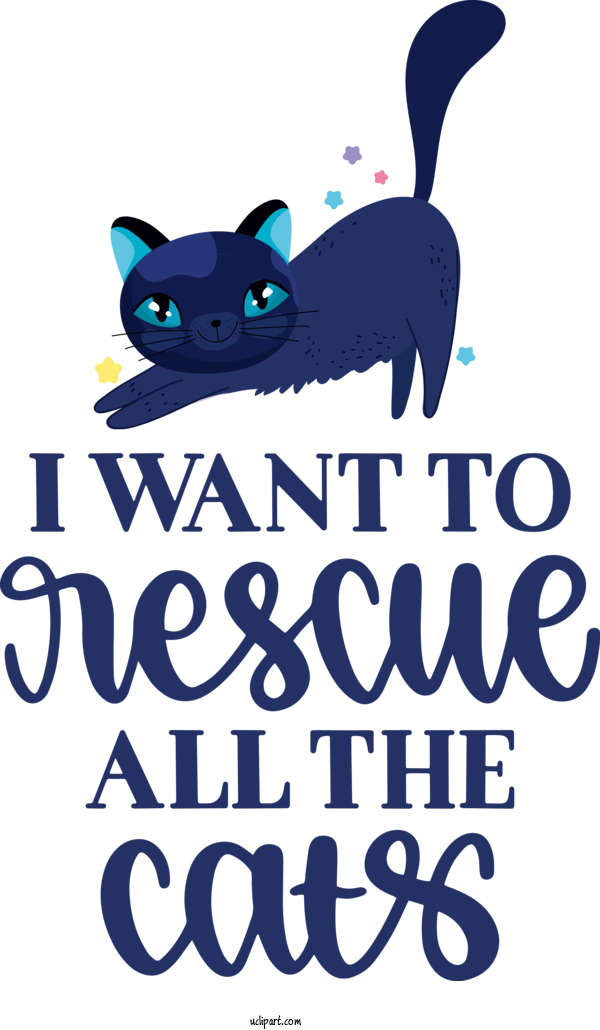 Free Holiday Cat Cat Like Design For Rescue All The Cats Clipart Transparent Background