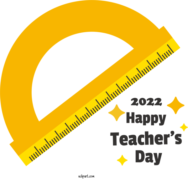 Free Holiday Logo Font Yellow For Happy Teacher's Day Clipart Transparent Background