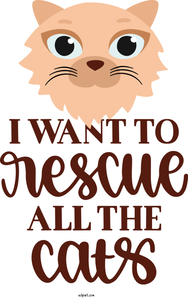 Free Holiday Cat Logo Cartoon For Rescue All The Cats Clipart Transparent Background