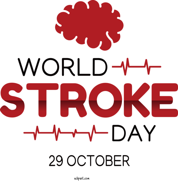 Free Holiday Logo Line Text For World Stroke Day Clipart Transparent Background