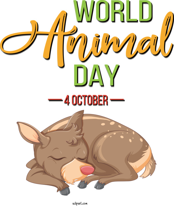 Free Holiday Deer Cartoon Royalty Free For World Animal Day Clipart Transparent Background