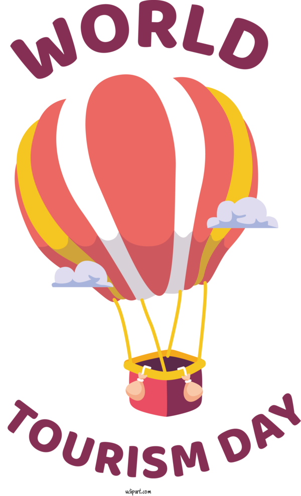 Free World Tourism Day Balloon Hot Air Balloon Design For Tourism Day Clipart Transparent Background