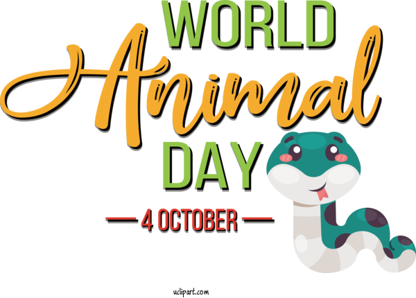Free Holiday Logo Cartoon Green For World Animal Day Clipart Transparent Background