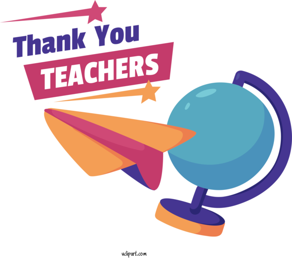 Free Holiday Design Logo For Thank You Teachers Clipart Transparent Background