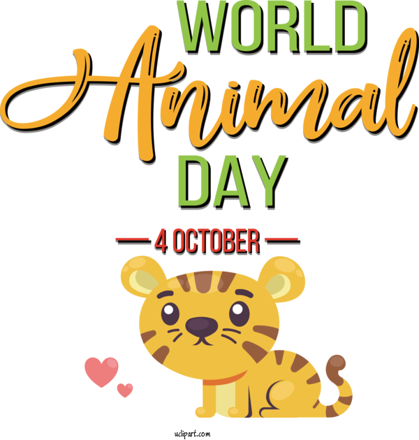 Free Holiday Giraffe Yellow Logo For World Animal Day Clipart Transparent Background