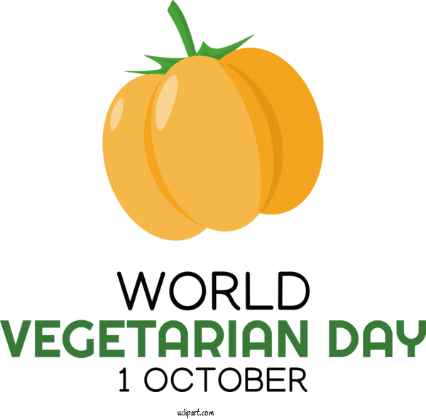 Free Holiday Squash Pumpkin Orange For World Vegetarian Day Clipart Transparent Background
