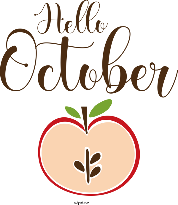 Free Autumn Flower Logo Line For Hello October Clipart Transparent Background