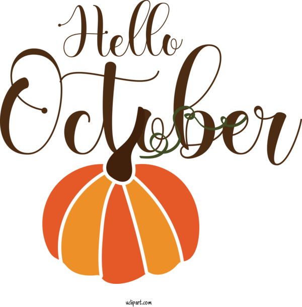 Free Autumn Logo Design Flower For Hello October Clipart Transparent Background