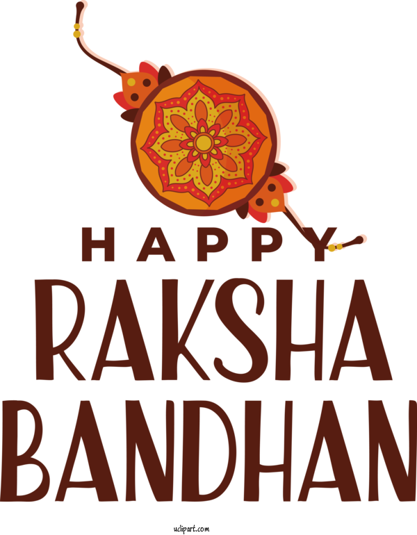 Free Raksha Bandhan Logo Line Text For Happy Raksha Bandhan Clipart Transparent Background