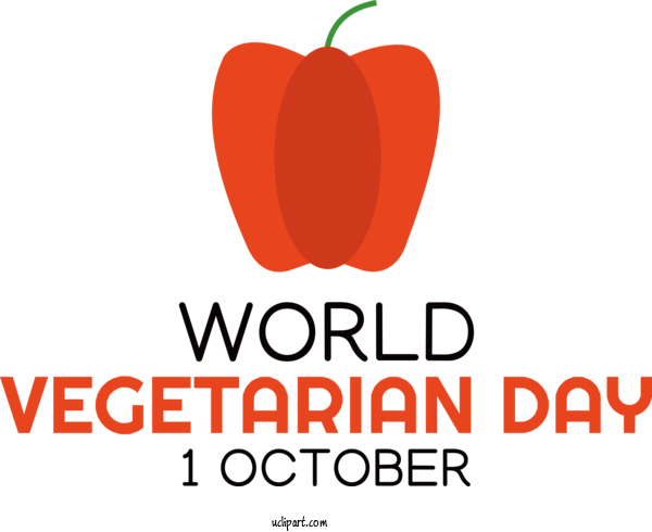Free Holiday Natural Food Orange Logo For World Vegetarian Day Clipart Transparent Background
